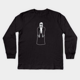 Gaster Undertale Simple Black and White Design Kids Long Sleeve T-Shirt